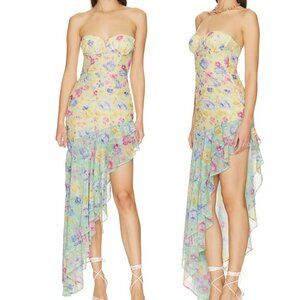 Majorelle Yelena Gown in ruched floral fabric